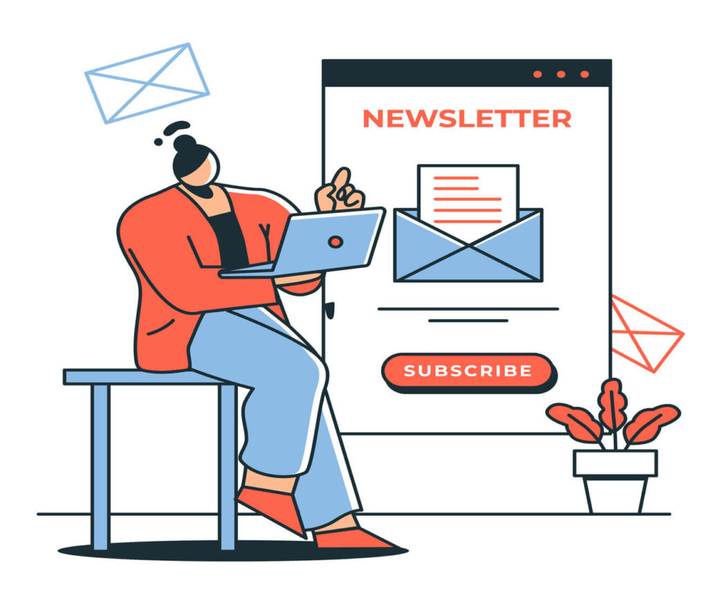 designer na criação de uma newsletter para uma campanha de email marketing